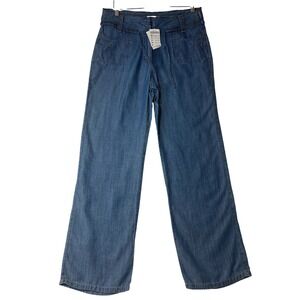 NWT Bonita Women's‎ Wide Leg Denim Pants Size 40 Blue Lyocell Blend Casual